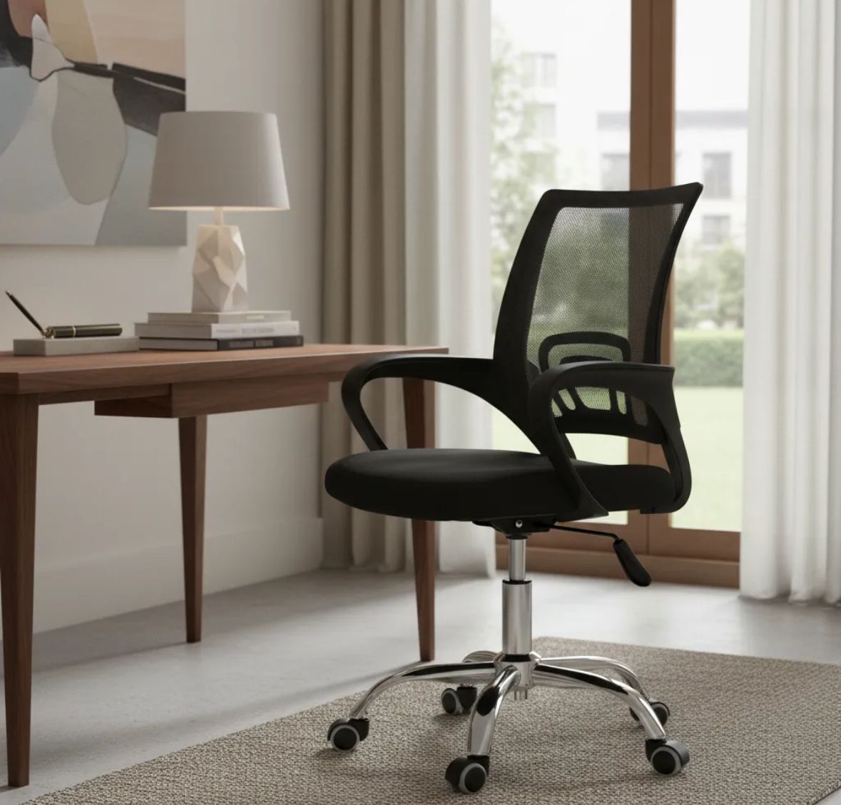 Silla de Escritorio Ergonómica Mesh Altura        Regulable y Apoyabrazos